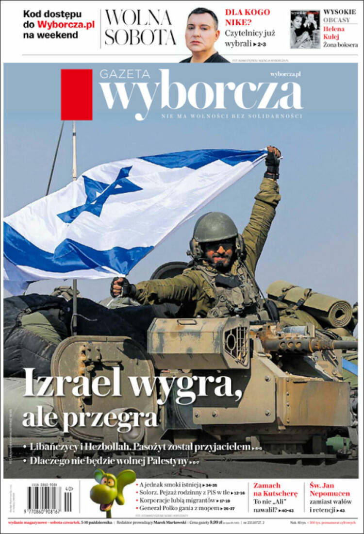 Portada de Gazeta Wyborcza (Polonia)