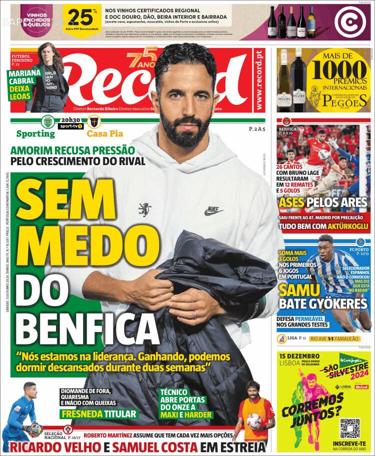 Portada de Jornal de Negócios (Portugal)