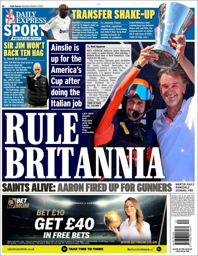 Portada de Express Sport (Reino Unido)