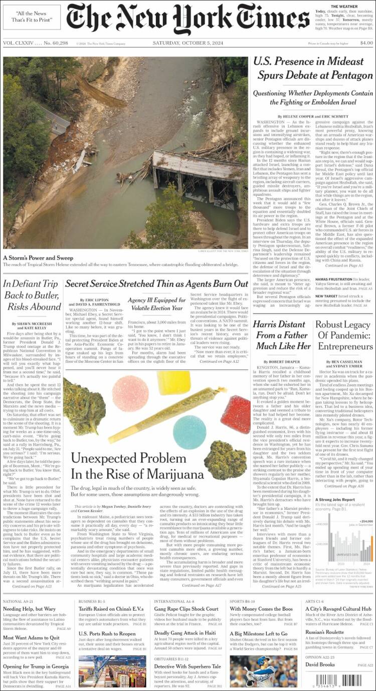 Portada de New York Times (USA)