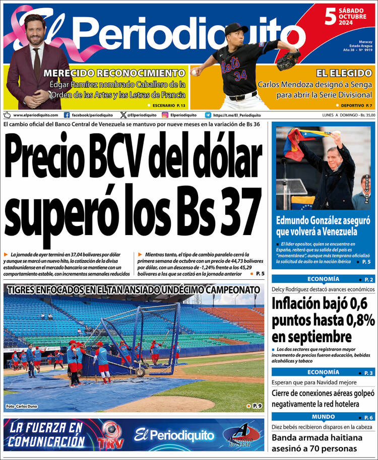 Portada de Periodiquito de Aragua (Venezuela)