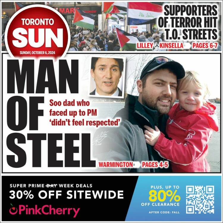 Portada de The Toronto Sun (Canadá)