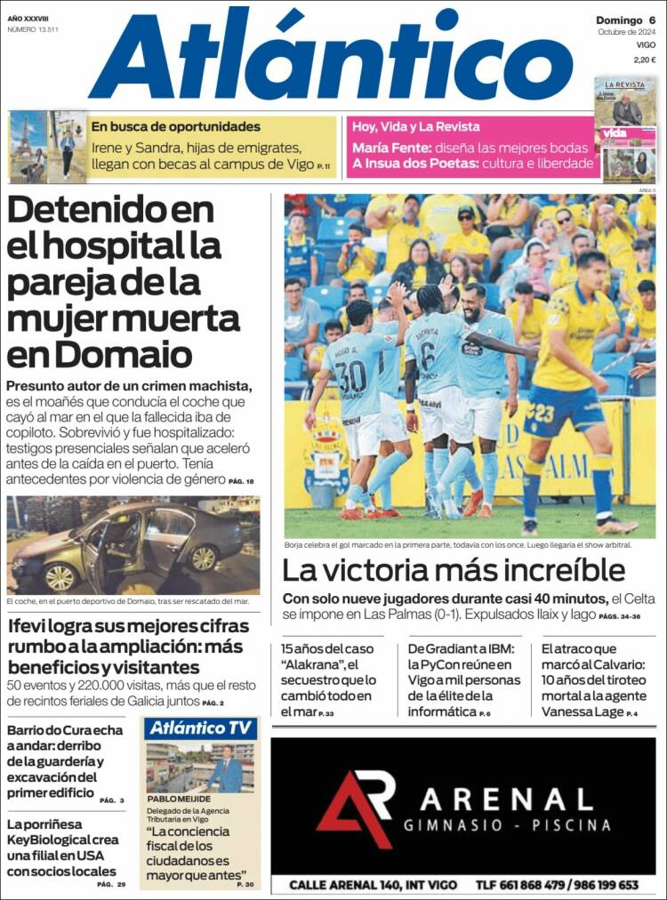 Portada de Atlántico Diario (España)