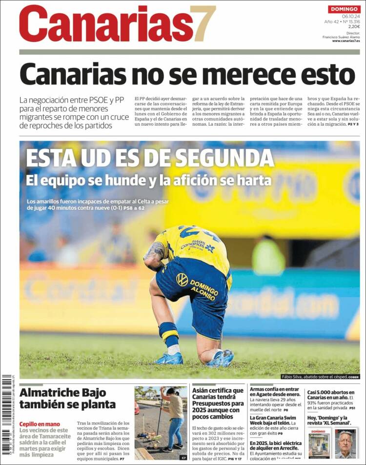 Portada de Canarias 7 (España)