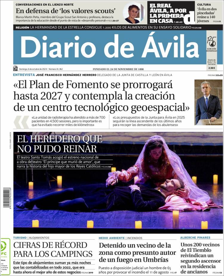 Portada de Diario de Ávila (España)