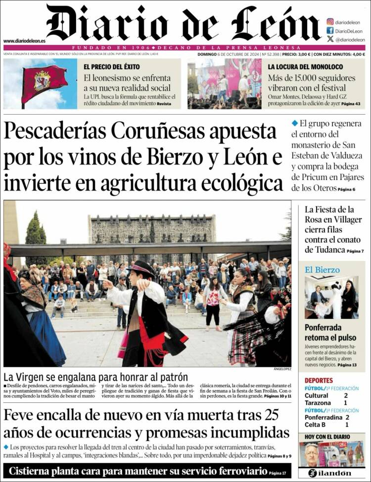 Portada de Diario de León (España)