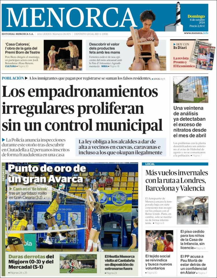 Portada de Menorca - Diario Insular (España)