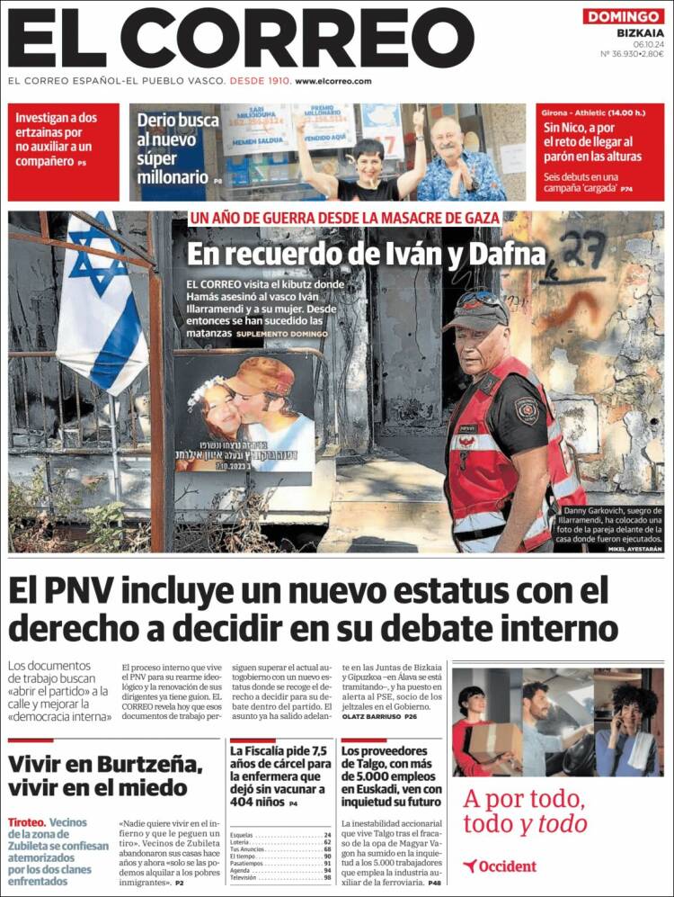 Portada de El Correo (España)