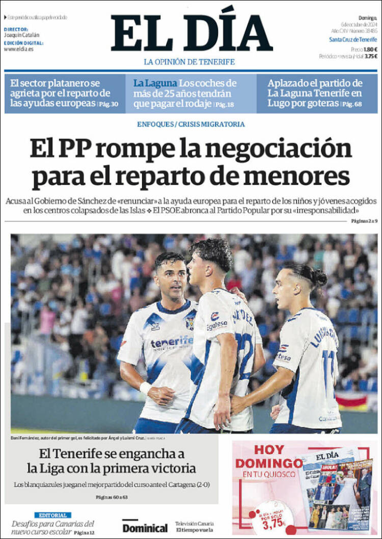 Portada de El Día (España)