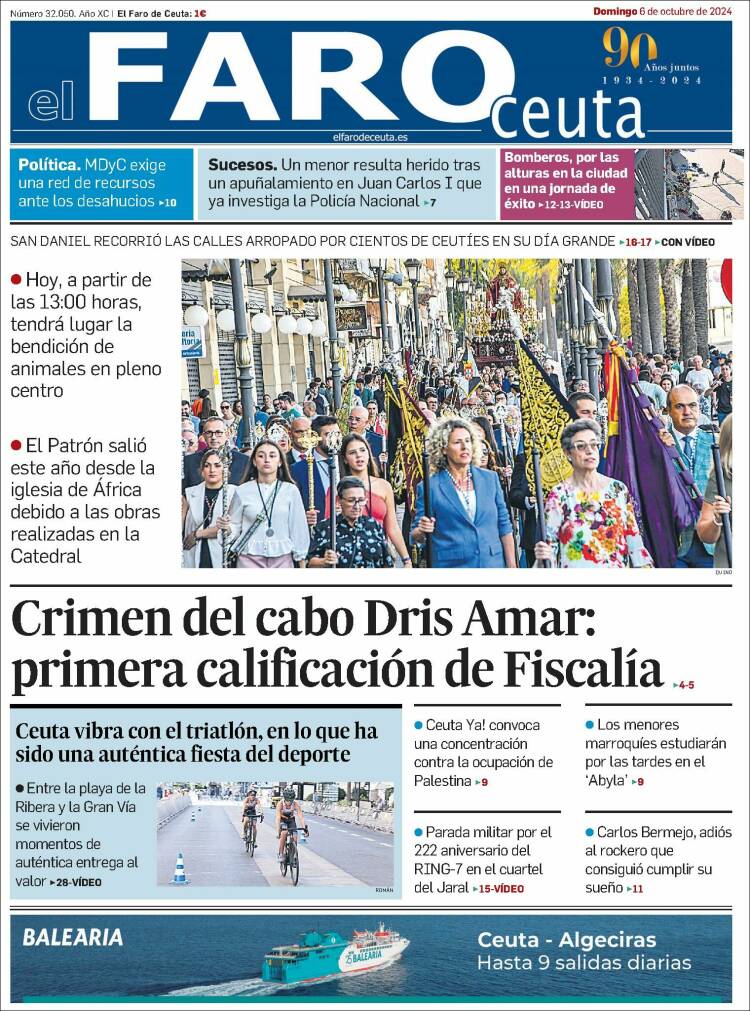 Portada de El Faro de Ceuta (España)