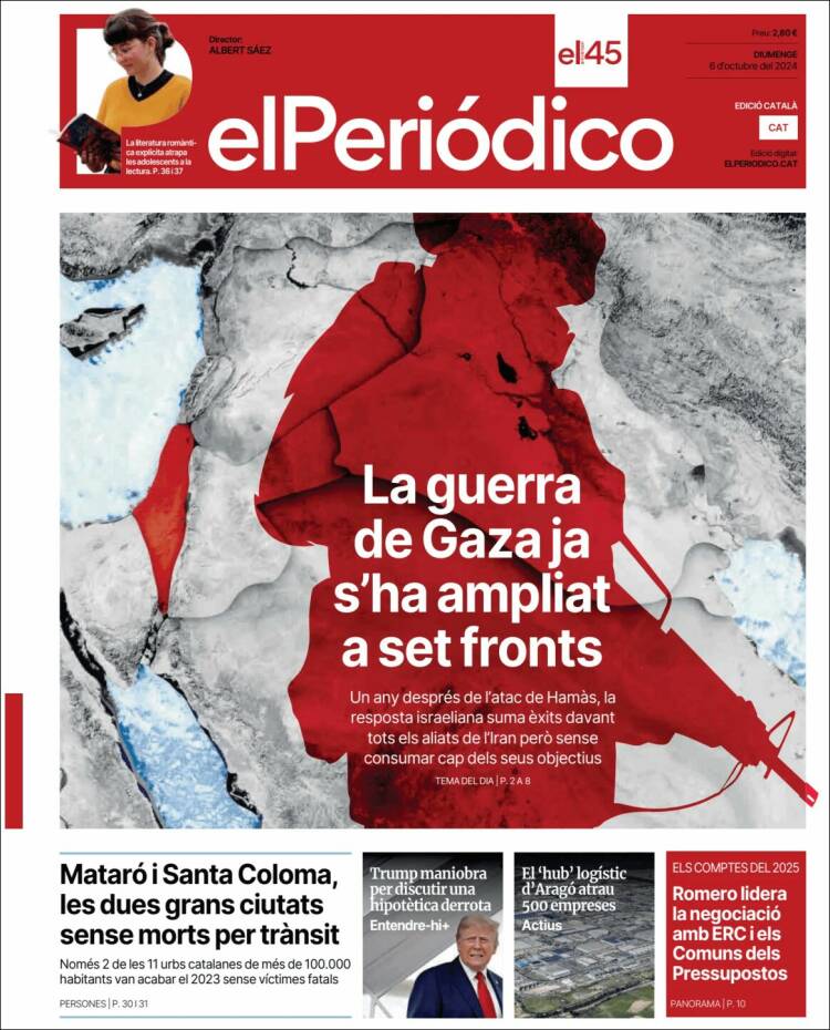 Portada de El Periódico de Catalunya (España)