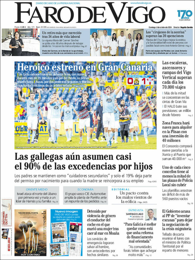 Portada de Faro de Vigo (España)