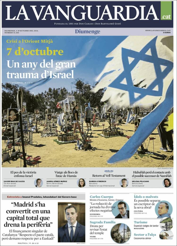 Portada de La Vanguardia (España)