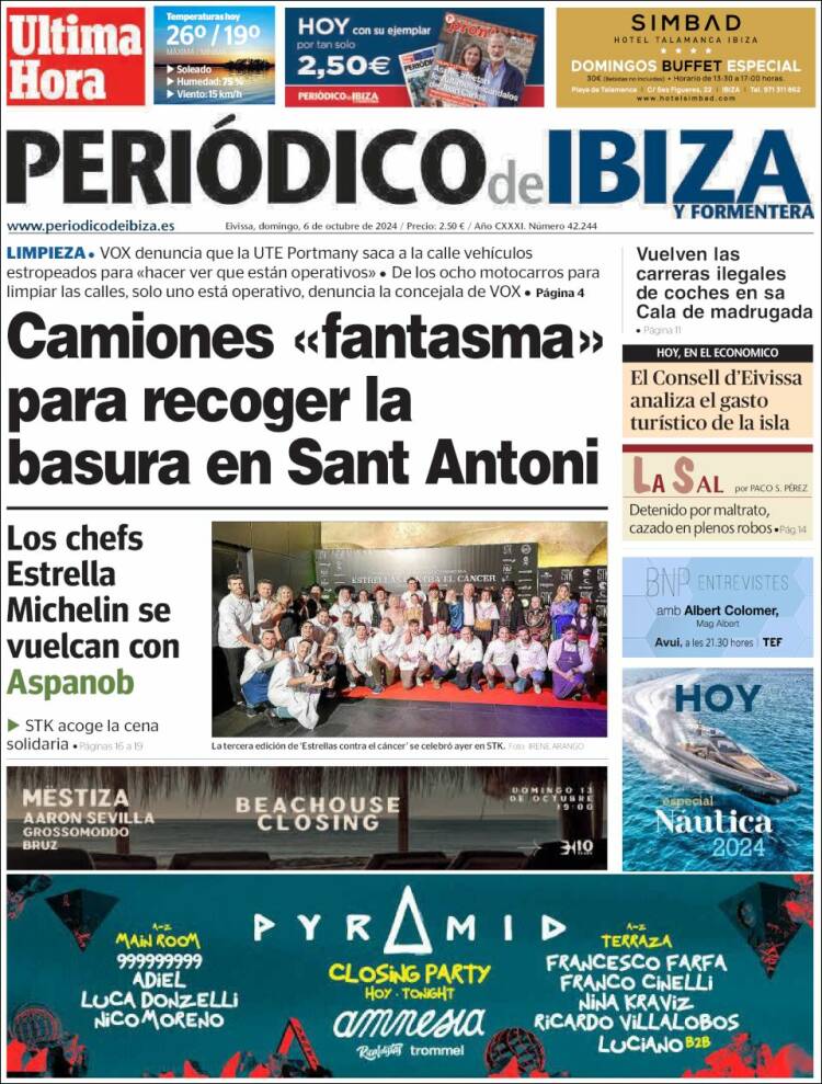 Portada de Periódico de Ibiza (España)
