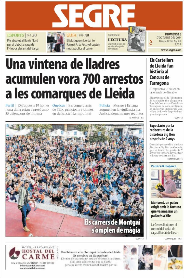 Portada de Segre (España)