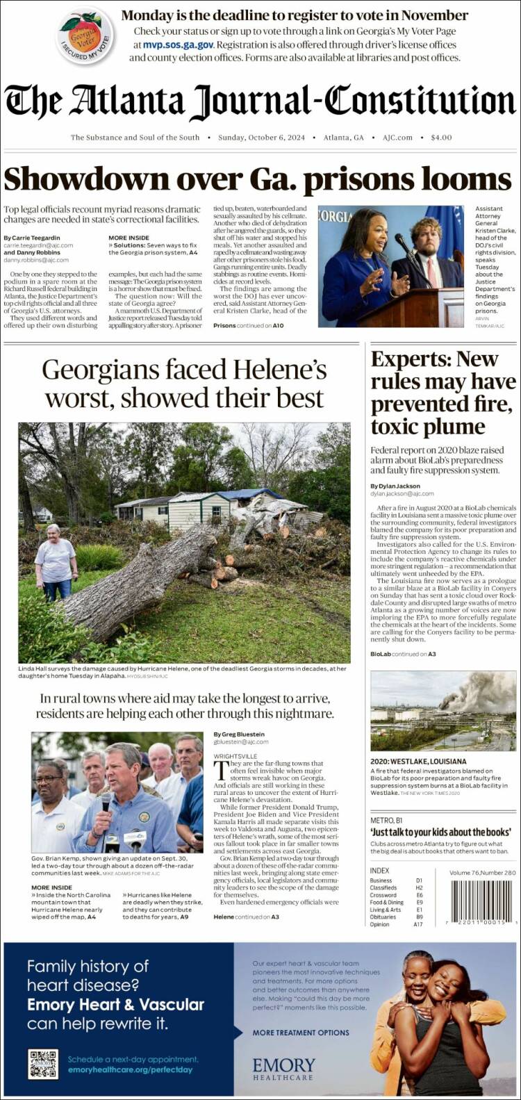 Portada de The Atlanta Journal-Constitution (USA)