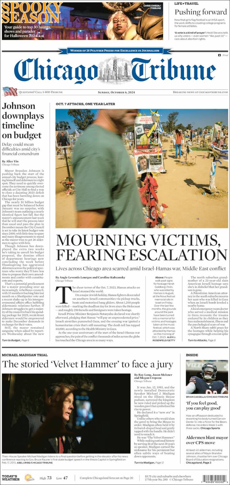 Portada de Chicago Tribune (USA)