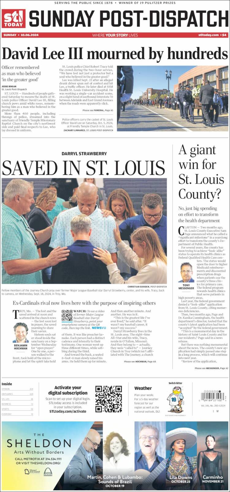 Portada de St. Louis Post-Dispatch (USA)
