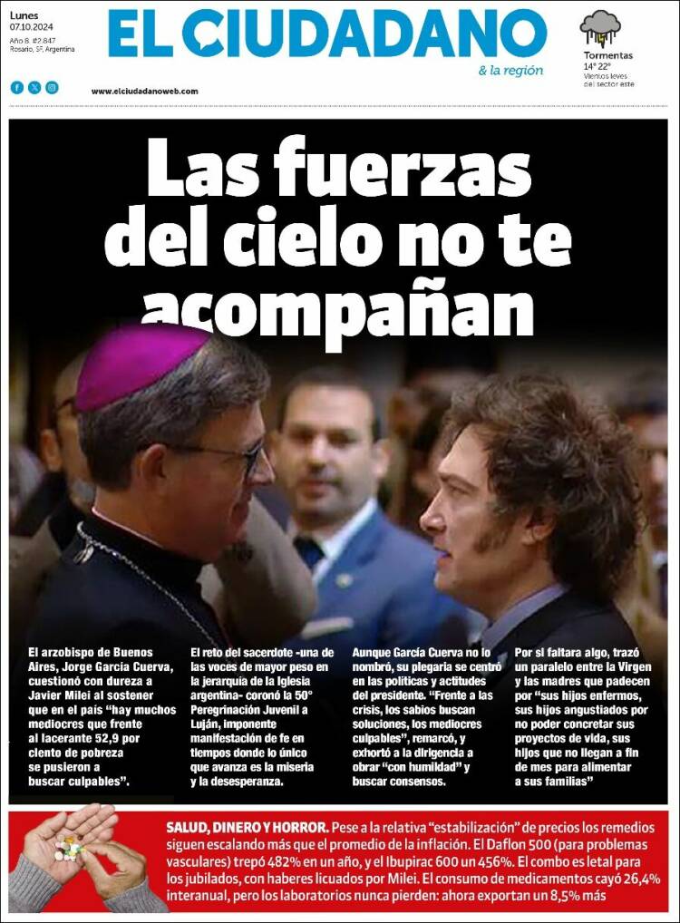 Portada de Diario El Ciudadano (Argentina)