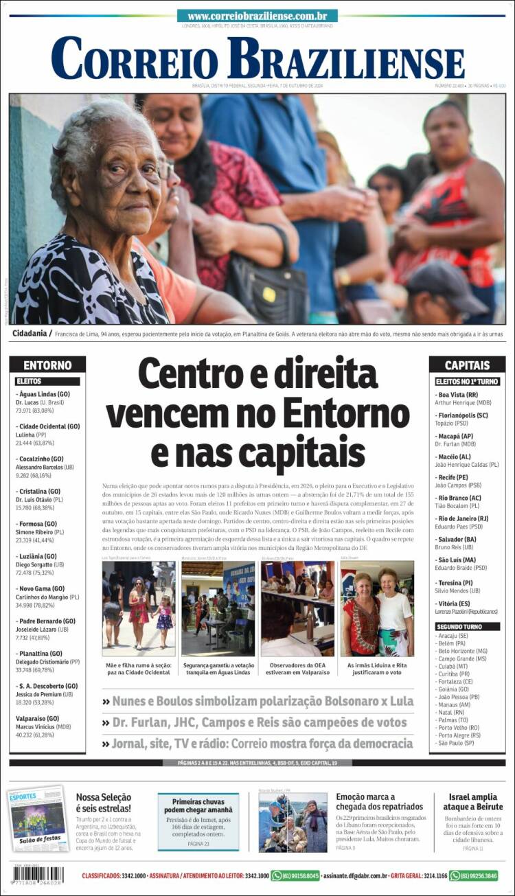 Portada de Correio Braziliense (Brasil)