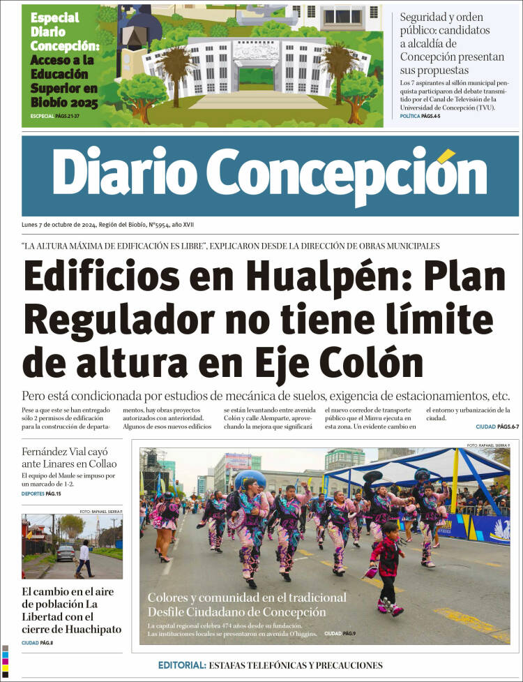 Portada de Diario de Concepción (Chile)