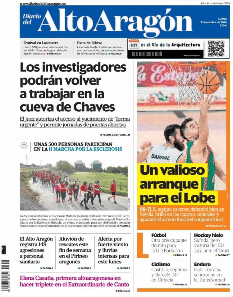 Portada de Diario del AltoAragón (España)