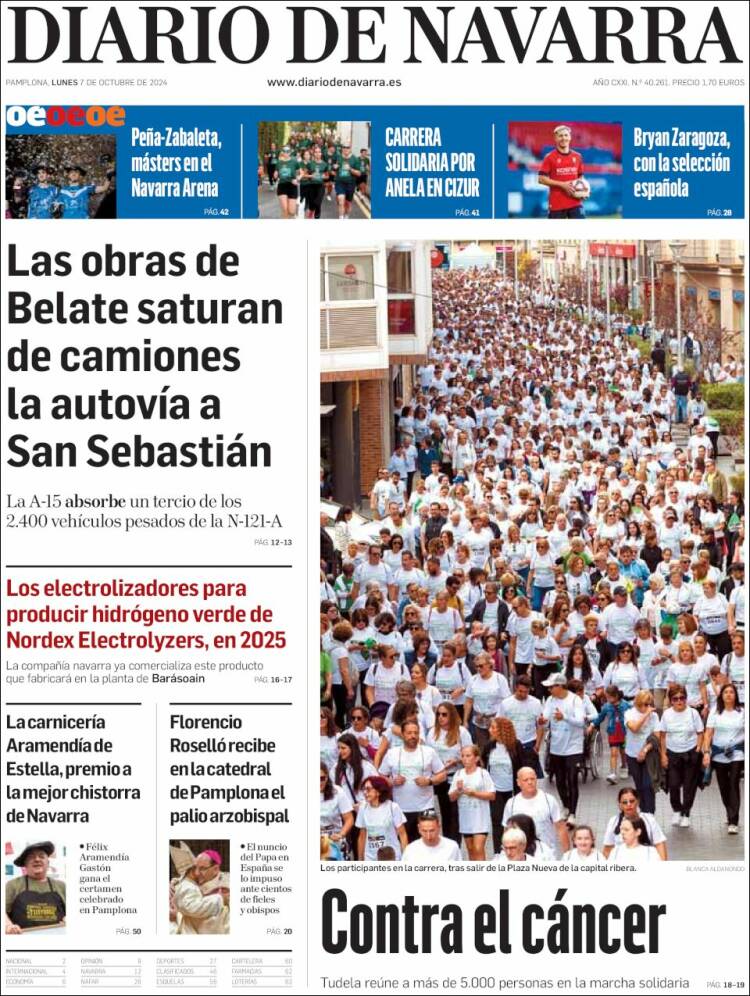 Portada de Diario de Navarra (España)