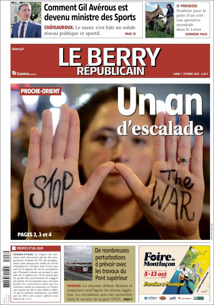 Portada de Berry Republicain (Francia)