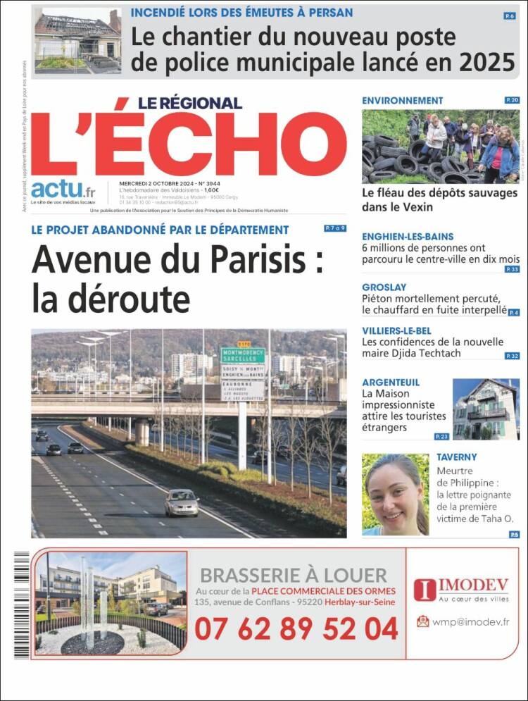 Portada de L'Echo de la Haute-Vienne (Francia)