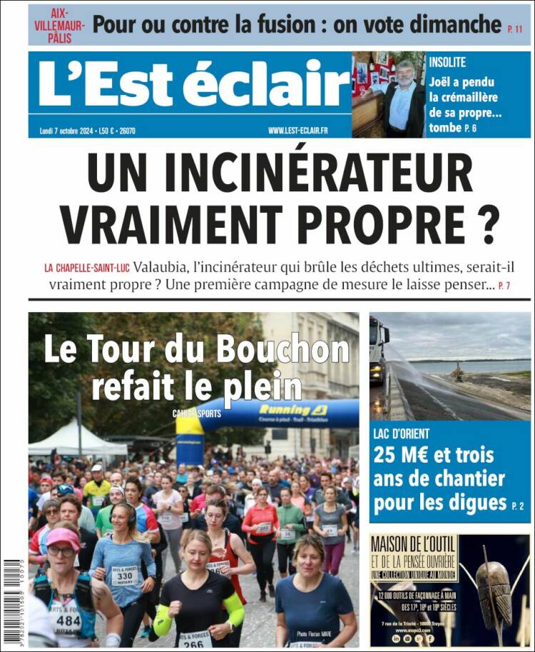 Portada de L'Est Eclair (Francia)