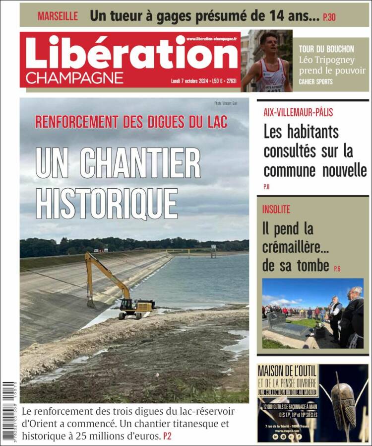 Portada de Libération Champagne (Francia)