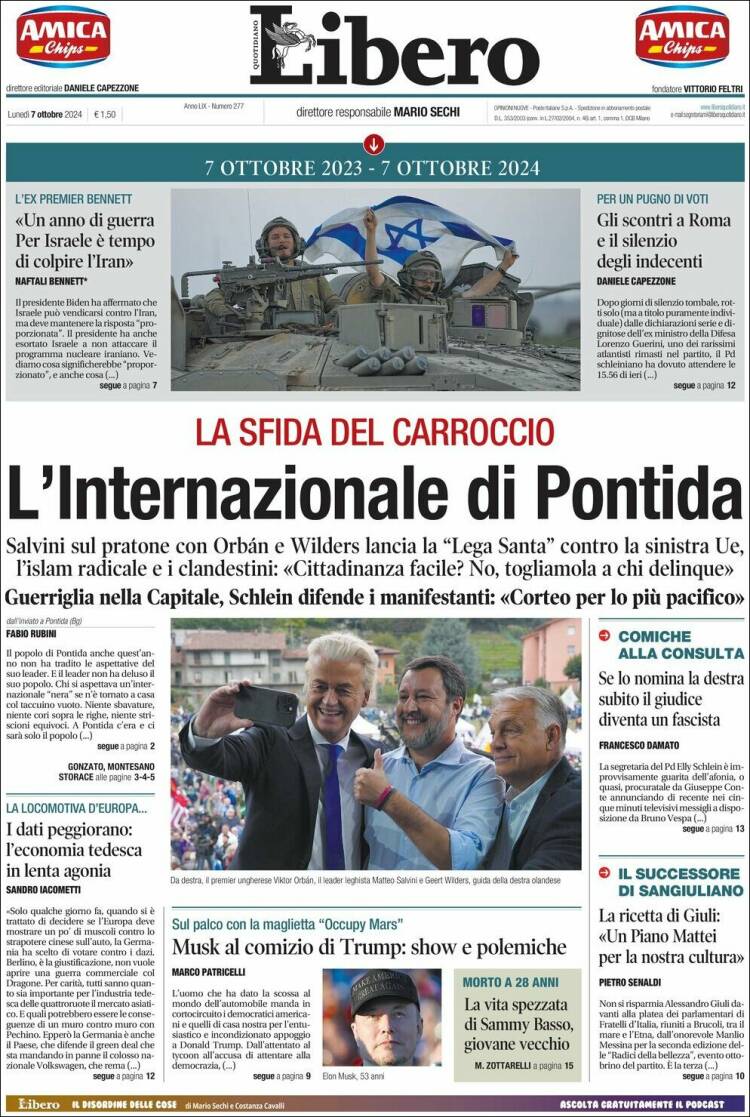 Portada de Libero (Italia)