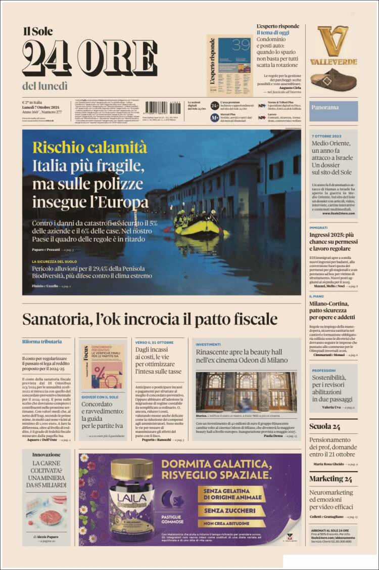 Portada de Il Sole 24 ORE (Italia)