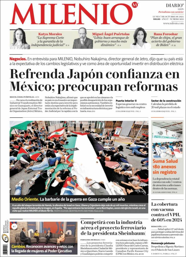 Portada de Milenio de León (México)