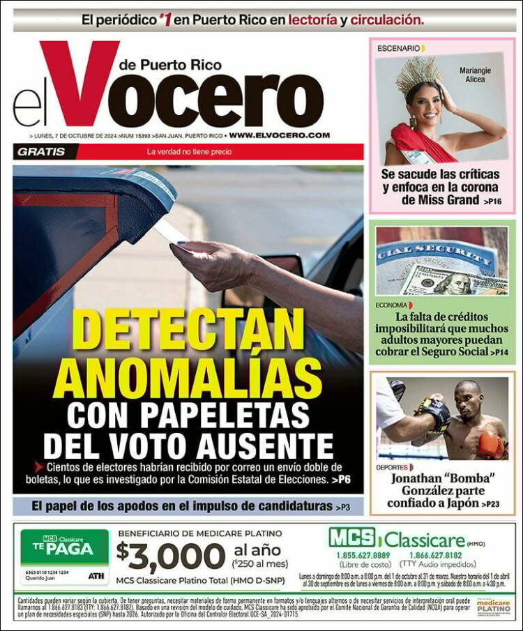 Portada de Vocero (Puerto Rico)