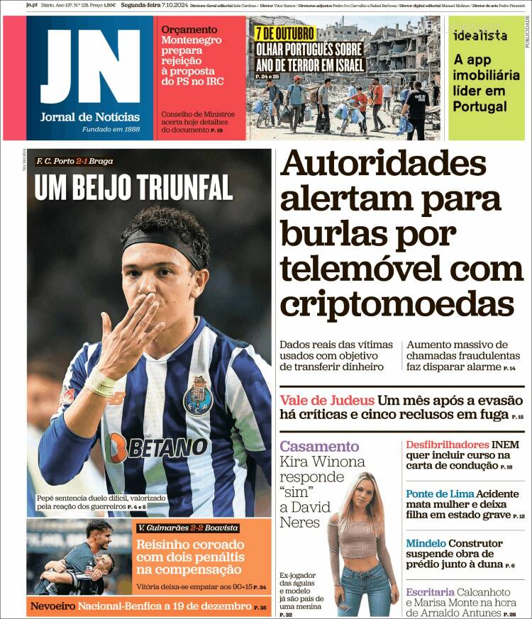 Portada de Jornal de Notícias (Portugal)