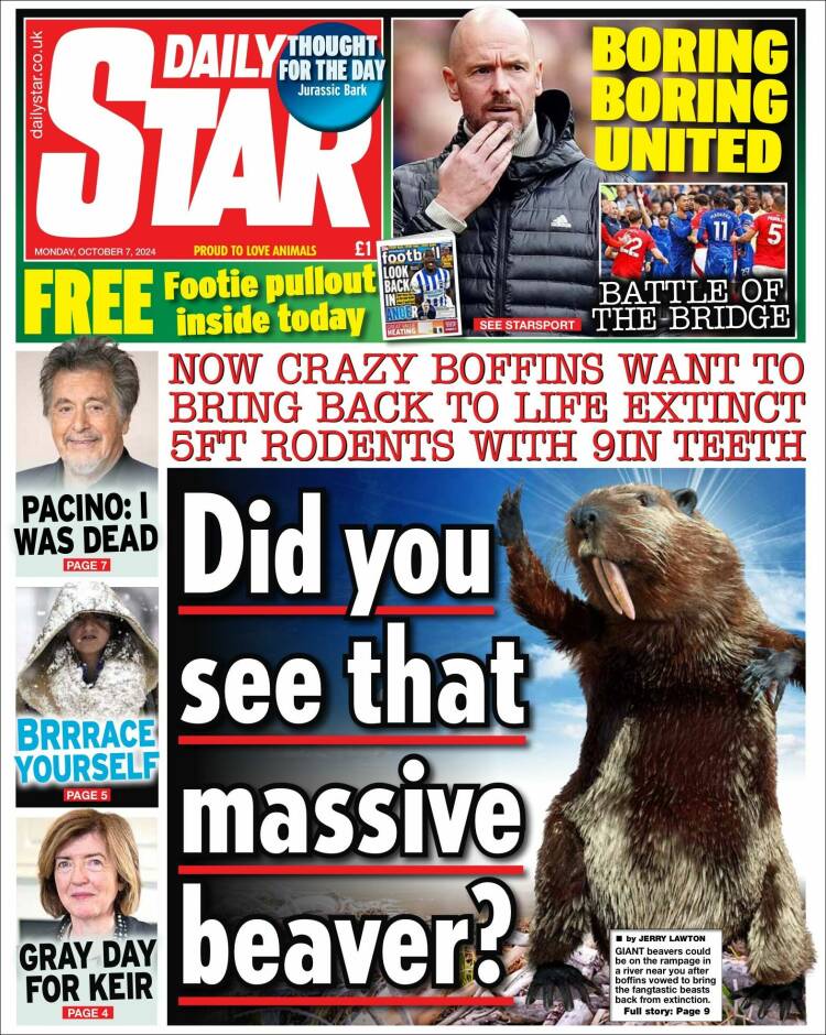 Portada de Daily Star (Reino Unido)