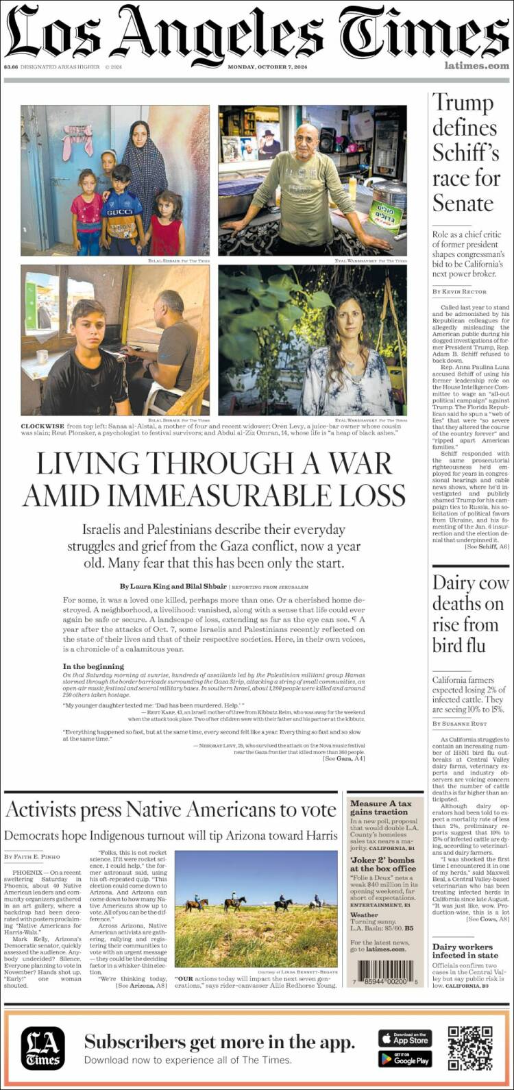 Portada de Los Angeles Times (USA)