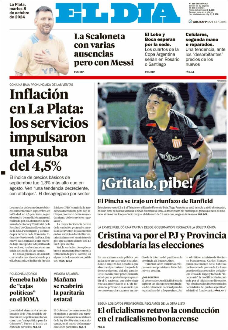 Portada de El Día de la Plata (Argentina)