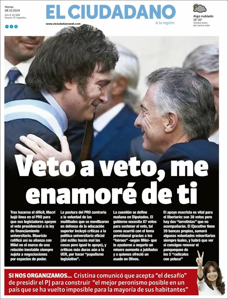 Portada de Diario El Ciudadano (Argentina)