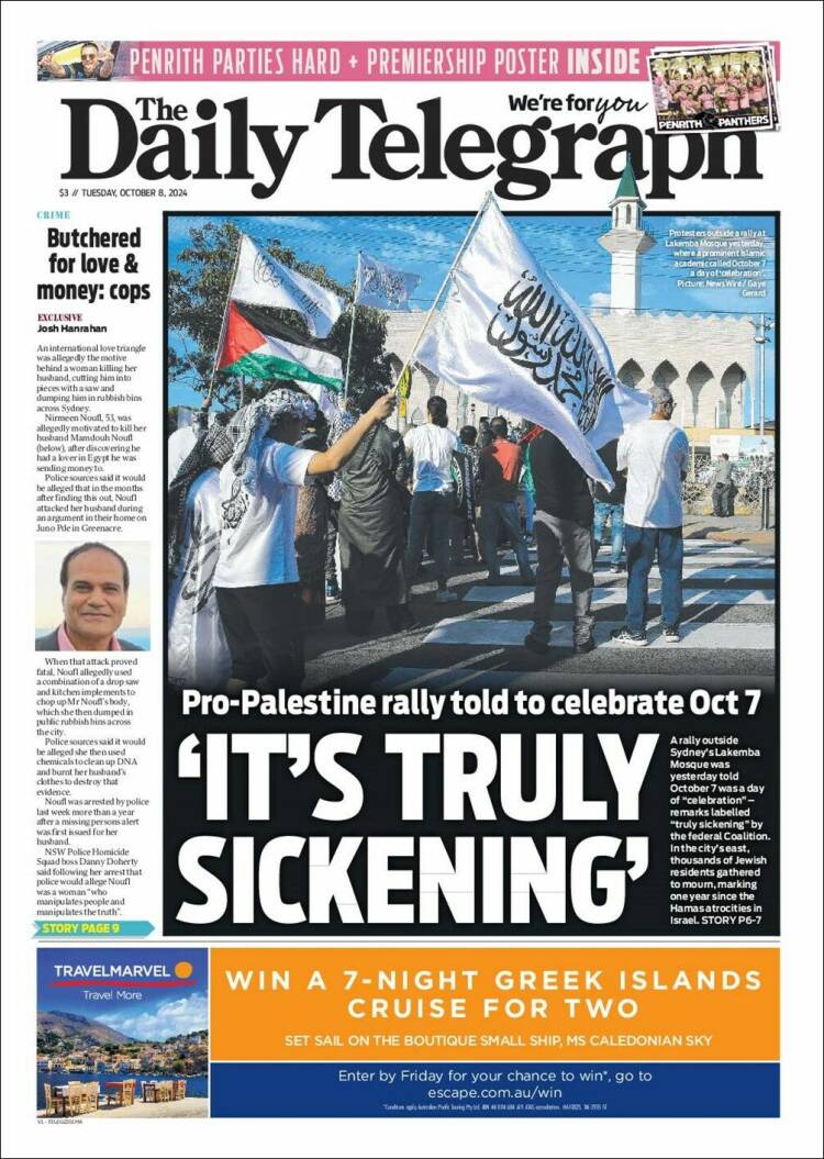 Portada de The Daily Telegraph (Australia)