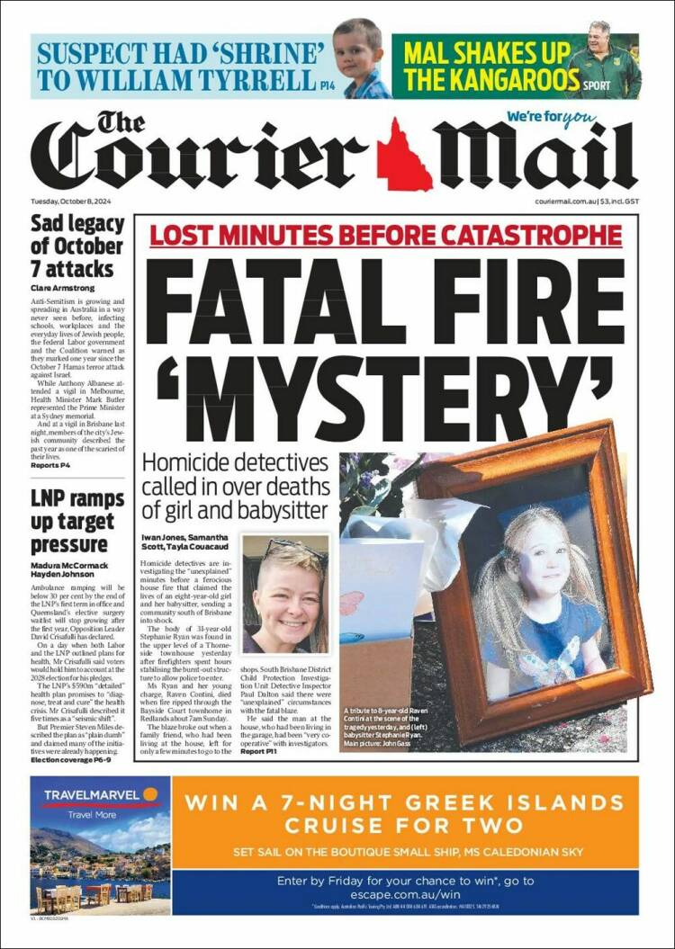 Portada de The Courier-Mail (Australia)
