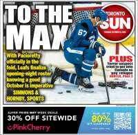 Portada de The Toronto Sun (Canadá)