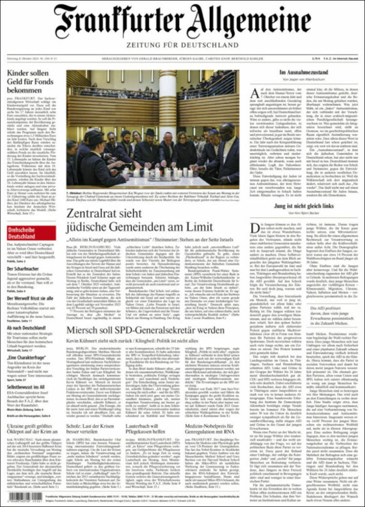 Portada de Frankfurter Allgemeine (Alemania)