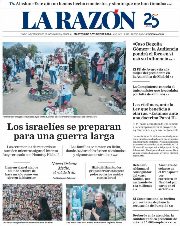 Portada de La Razón (España)