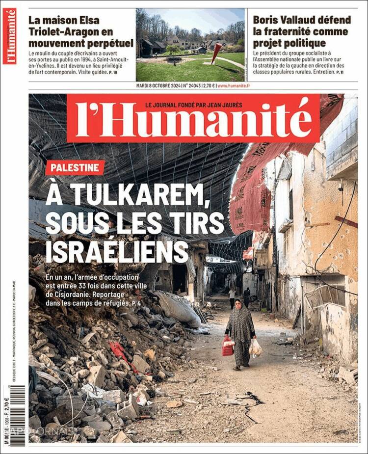 Portada de l'Humanite (Francia)