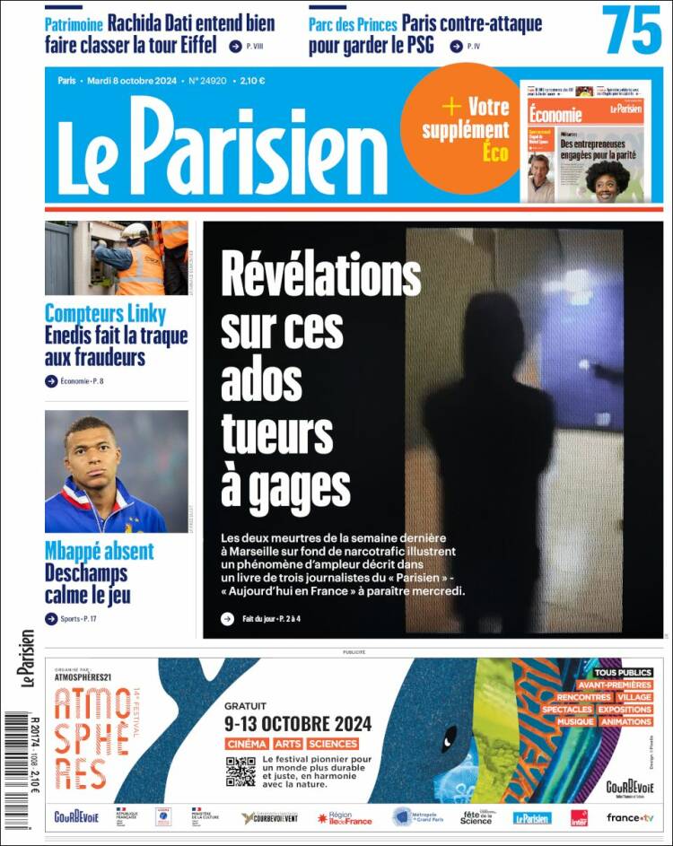 Portada de Le Parisien (Francia)