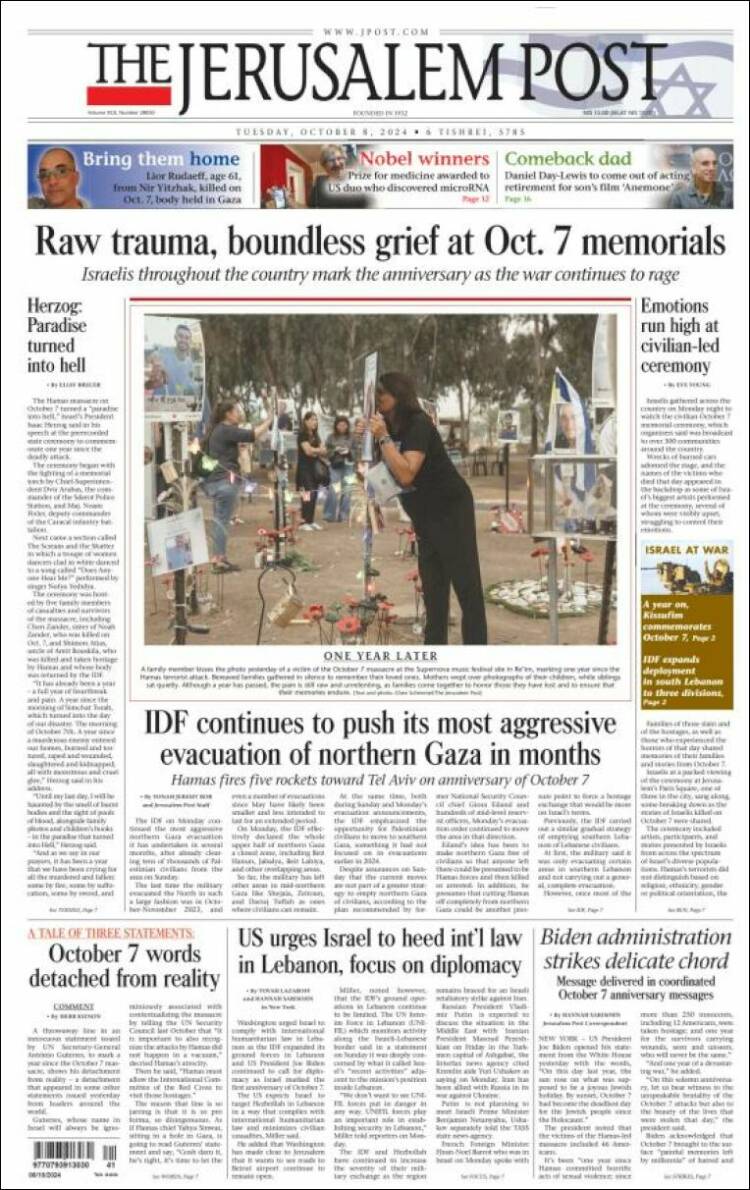 Portada de The Jerusalem Post (Israel)