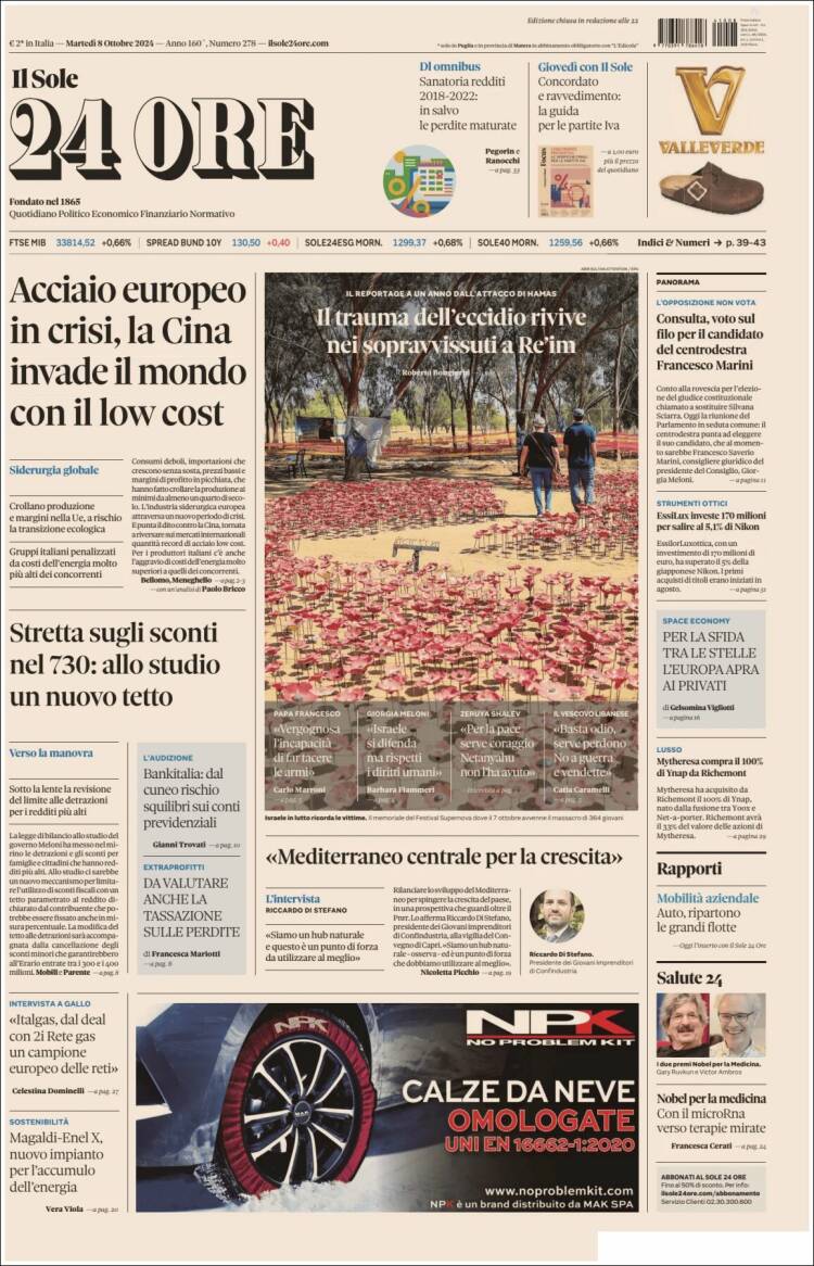 Portada de Il Sole 24 ORE (Italia)