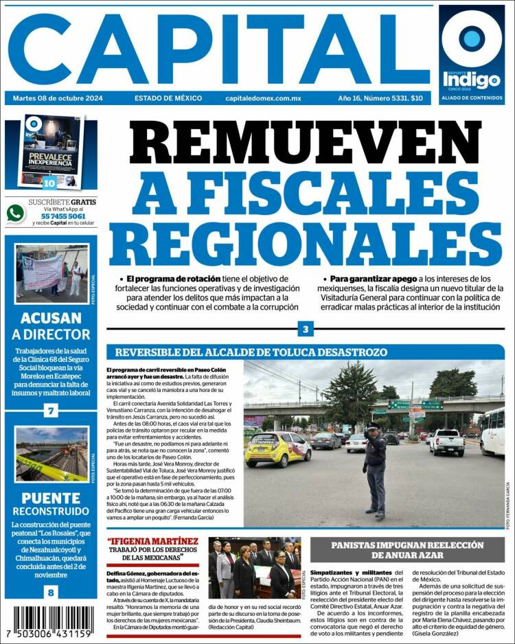 Portada de Capital México (México)